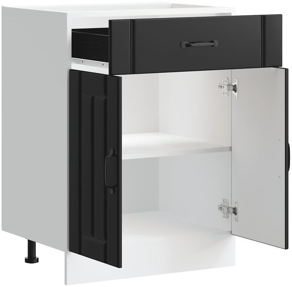 vidaXL Küchen-Unterschrank Lucca Schwarz Holzwerkstoff 853728 Bild 7