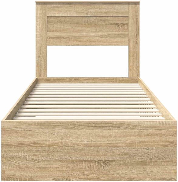 vidaXL Bettrahmen mit Kopfteil Sonoma-Eiche 90 x 190 cm Holzwerkstoff 3410029 Bild 7