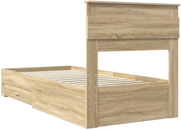 vidaXL Bettrahmen mit Kopfteil Sonoma-Eiche 90 x 190 cm Holzwerkstoff 3410029 Bild 9