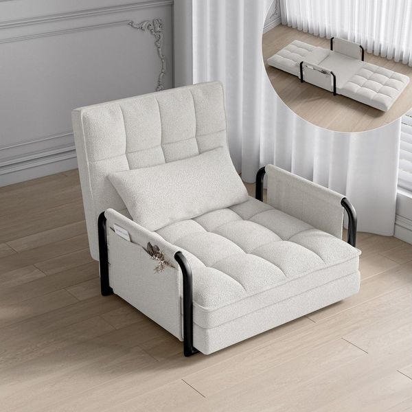 Furnishings Home Schlafsofa Loungesessel Schlafsessel 2 in 1, inkl. Kissen, Sehr gut geeignet für Schlafzimmer und Wohnzimmer 1 Teile, mit Bettfunktion, Sofabett, 82x180 cm, Samt