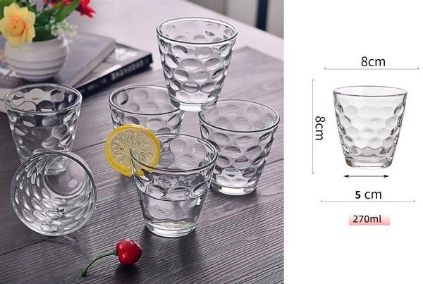 6 x Trinkglas Gläserset 270ml H 8cm Wasser, Cocktail, Whisky-Gläser G10