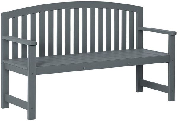 Outsunny Gartenbank mit Rückenlehnen (Parkbank, 1-St, Sitzbank), für Balkon Terrasse, Garten, 143 x 51 x 85 cm, Grau