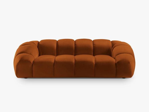 Micadoni Sofa Diana 3-Sitzer Samtstoff Terrakotta