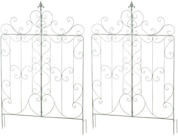 Rankgitter JORIS 2er Set - 99 x 1 x 133 cm, Metall, Antik-Grün | Rankhilfe Kletterpflanzen Gartendekoration