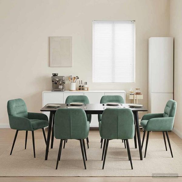 vidaXL Esszimmerstühle 6 pcs Samt (V) Meergrün 59 x 59,5 x 90 cm 3428256