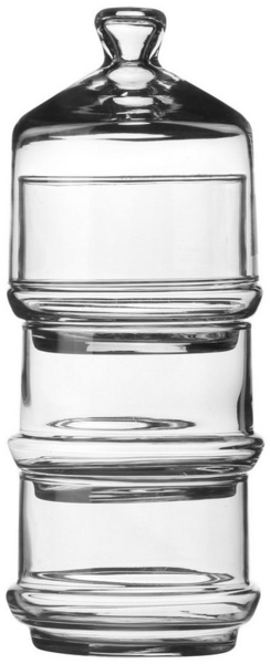 WestCraft Vorratsdose Glück im Glas - Bonboniere 3-stöckig, Bonbondose, für Süßigkeiten, Glas, (3-tlg), transparent, Bonbonglas mit Glas Deckel, Vorratsglas wie im Kiosk