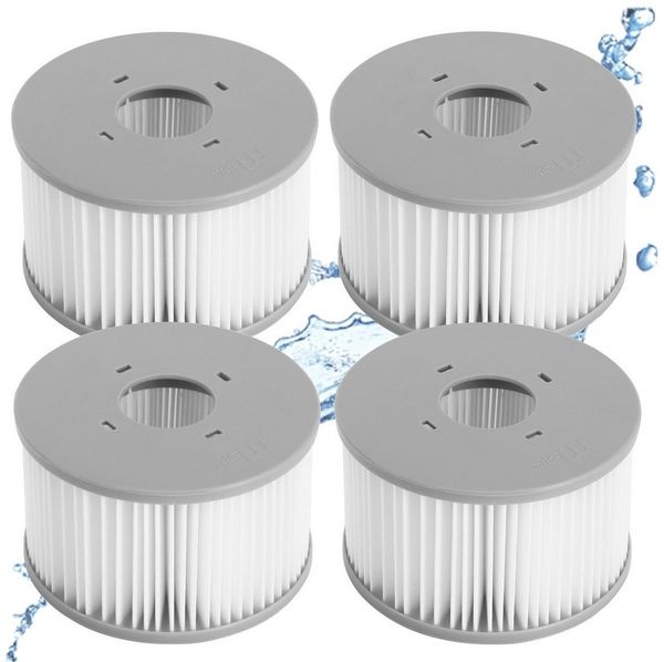 BlingBin Pool-Filterkartusche 4/8 Stück Ersatzfilter für MSPA Whirlpoal, Wasserfilter-Kartusche, Zubehör für Mspa-Schwimmbadfilterkartusche AB2020, Filterkartuschen für Aufblasbare Pools - Wasserfilter Modell ab 2020