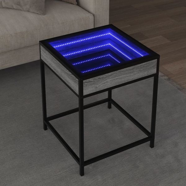 vidaXL Couchtisch mit Infinity-LED Grau Sonoma 40x40x51 cm 847675