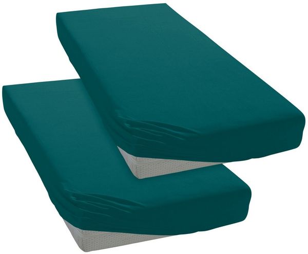 OTTO home Spannbettlaken Cremona, BASIC und PREMIUM Qualität, mit Elasthan, Baumwolle, Jersey (145 g/m), Gummizug: rundum, (2 Stück), Jersey Bettlaken ab Größe 90x200 cm, Strapazierfähig und langlebig