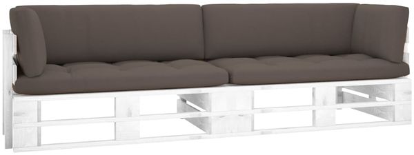 vidaXL 2-Sitzer-Palettensofa Weiß Imprägniertes Kiefernholz 3066645
