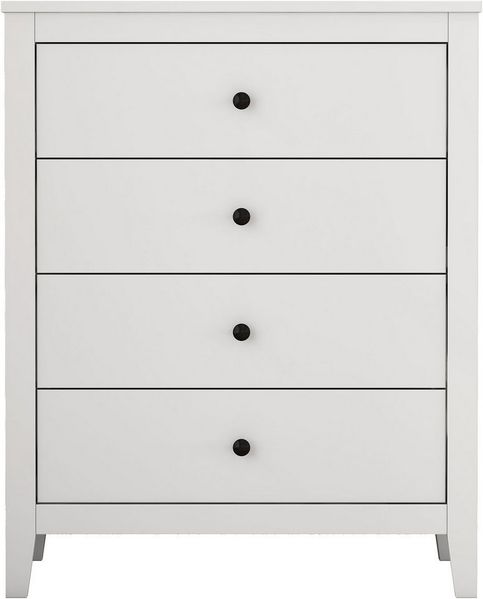 OTTO home Schubkastenkommode Borkum Sideboard Anrichte mit 6 Schubladen Landhaus weiß (hochwertige schwarze Griffe aus Metall), Kommode Schrank Wäscheschrank mit 4 Schubladen