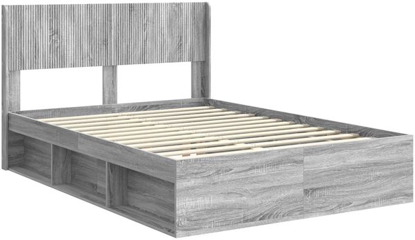 vidaXL Bettgestell mit Stauraum und Kopfteil Grau Sonoma 120 x 200 cm 3414232 Bild 4