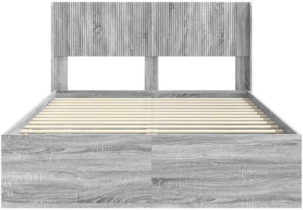 vidaXL Bettgestell mit Stauraum und Kopfteil Grau Sonoma 120 x 200 cm 3414232 Bild 5