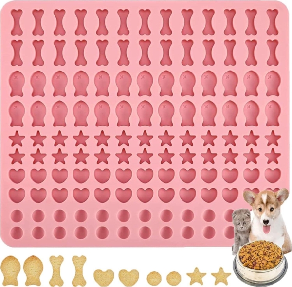 Backmatte Silikon 130 Gitter Hundekekse Backform 5 Formen DIY Leckerlis Rot