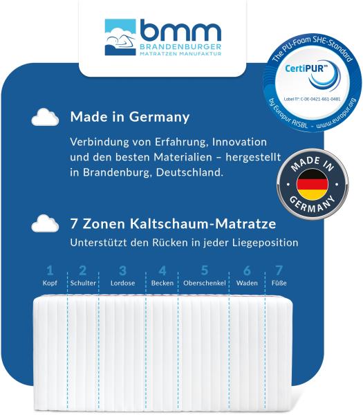 BMM 'Klassik 19' 7-Zonen-Kaltschaum-Matratze, 90x210 cm, H5 Bild 3