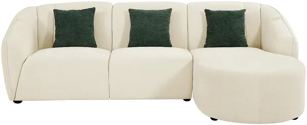 Vente-unique - NETOMIA Sofa Stoff Beige - B 169 cm x H 86 cm x L 272 cm