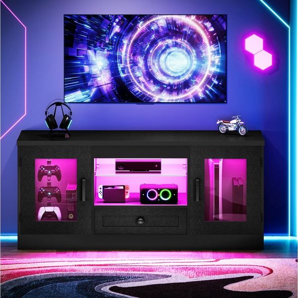OUNUO TV-Schrank 106/148/180 cm TV-Schrank für 55/60/65-Zoll-Fernseher mit Schubladen