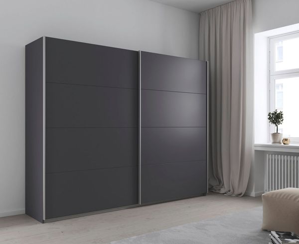 OTTO home Schwebetürenschrank Kleiderschrank Schrank Garderobe Schlafzimmerschrank THANOS (3 verschiedene Ausstattungen BASIC/CLASSIC/PREMIUM (inkl. SOFT-CLOSE) Optional mit Spiegel, Metall-Griffleisten alufarben MADE IN GERMANY