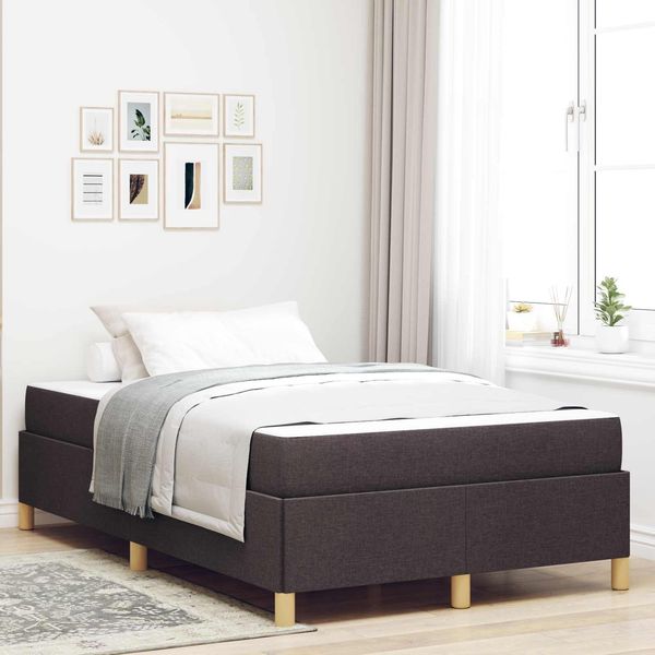 vidaXL Bettrahmen mit Matratze Dunkelbraun 120 x 200 cm Stoff 3398930