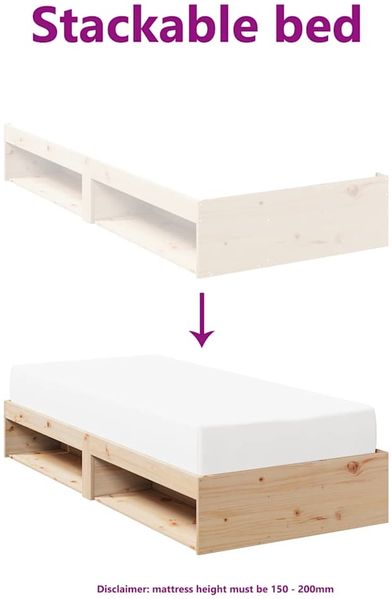vidaXL Tagesbett ohne Matratze 90x200 cm Massivholz Kiefer 859241 Bild 8