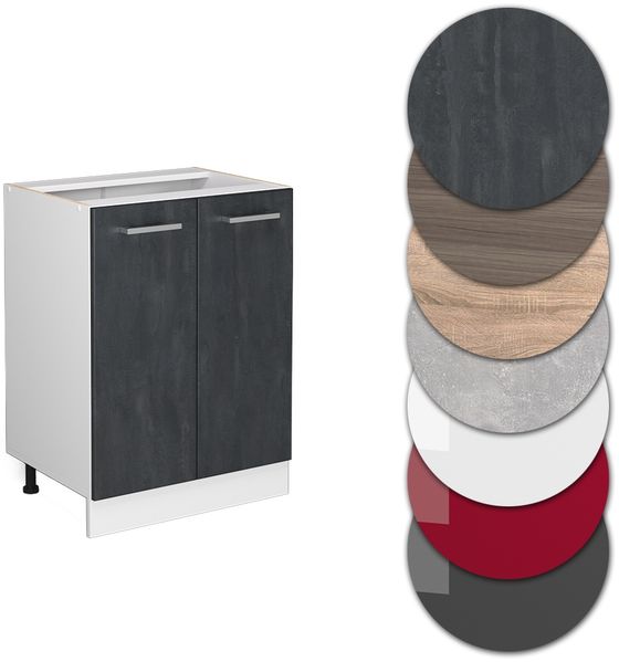 Küchenunterschrank R-Line Schwarz Beton 60 cm AP Eiche Vicco Bild 5