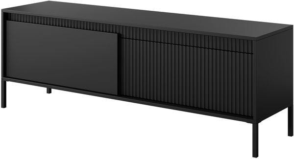 AX LIVING Trentinis 153 2T Schwarzes TV Board, 153,5 cm, geriffeltes Bild 3