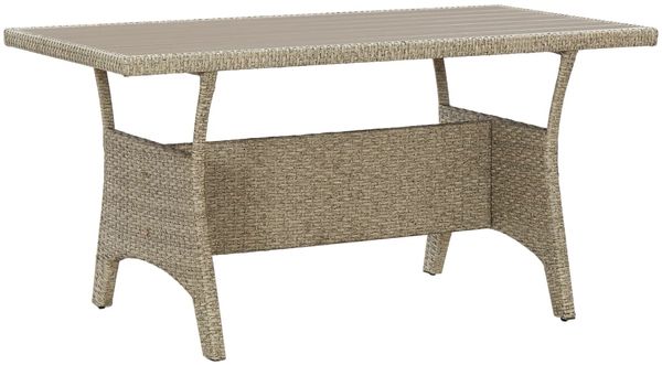 vidaXL Gartentisch Grau 120x70x66 cm Poly Rattan 316583