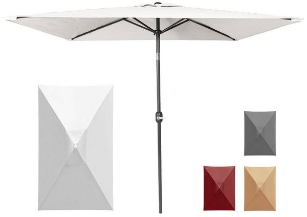 paramondo Sonnenschirm parajuna kleiner Sonnenschirm, 2,3x1,3 m, rechteckig, weiß, LxB: 230x130 cm, Klein, eckig, knickbar: ideal für Balkone, Stahl/Polyester