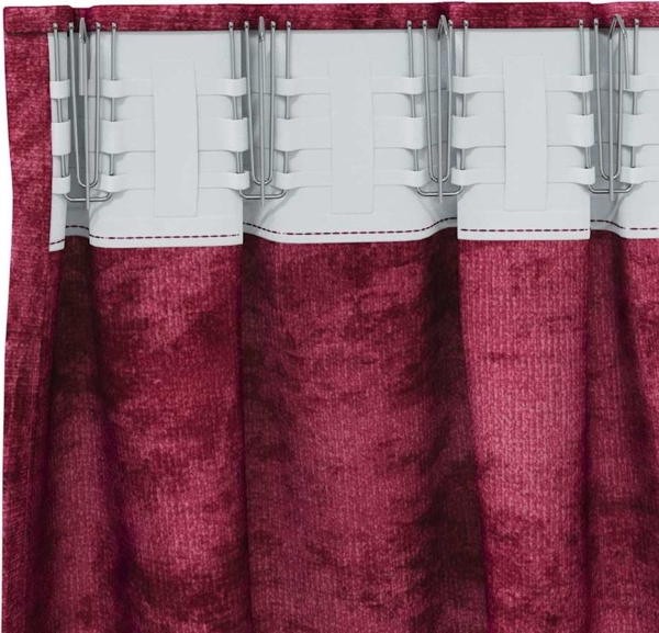vidaXL Samtvorhänge mit Vorhängen 2 pcs Weinrot 225 x 140 cm Samt 4107680 Bild 4