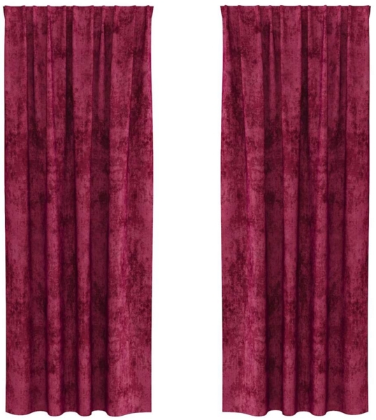 vidaXL Samtvorhänge mit Vorhängen 2 pcs Weinrot 225 x 140 cm Samt 4107680 Bild 1