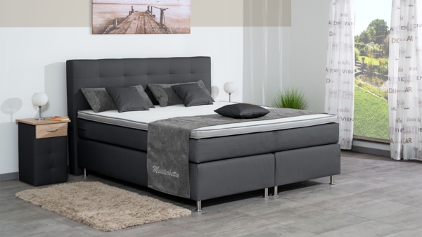 Meisterbetten Boxspringbett Lago 100x200 in KL-Fango, Matratzenbezug Nano, Ergoflex-Topper Bild 3