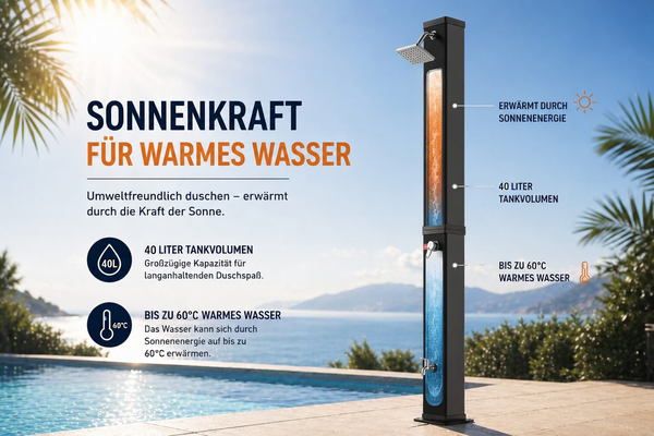 Strattore Solardusche / Gartendusche - Ocean in Schwarz