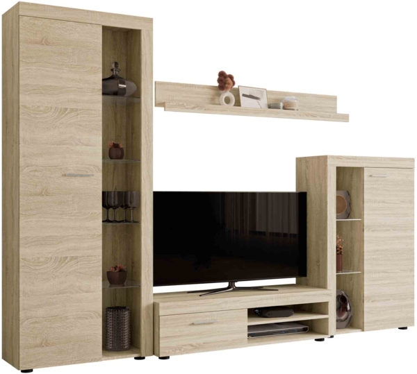 Wohnwand Rango (Farbe: Sonoma Eiche, ohne Beleuchtung)