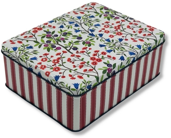 MediMuc Keksdose Rechteckige Vorratsdose - Motiv Sommerblüte