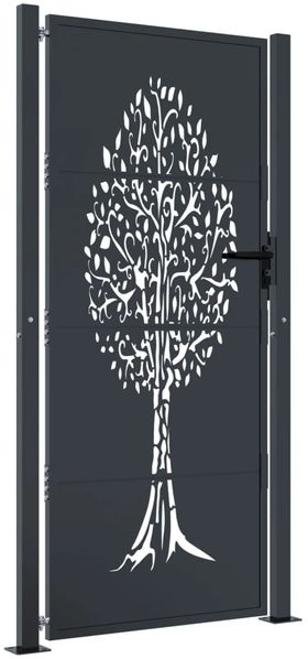 vidaXL Gartentor Anthrazit 100x175 cm Stahl Baum-Design 153158 Bild 2