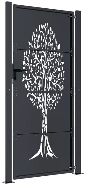 vidaXL Gartentor Anthrazit 100x175 cm Stahl Baum-Design 153158 Bild 4
