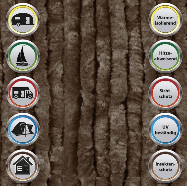 Flauschvorhang in Sondergröße - Türvorhang Breite: 140cm - Länge: 300cm, Braun Bild 3