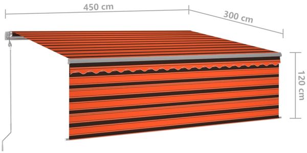vidaXL Gelenkarmmarkise Automatisch mit Jalousie 4,5x3 m Orange & Braun Bild 9