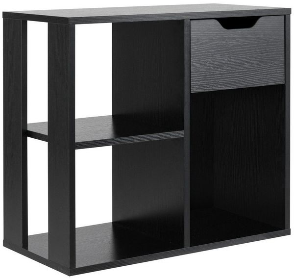 COSTWAY Bücherregal Beistelltisch, mit Schubalde & Fächern, 60x30x52cm
