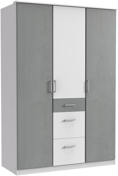 Kleiderschrank >Click< (B/H/T: 135x198x58 cm) in Weiß - 135x198x58cm (BxHxT)