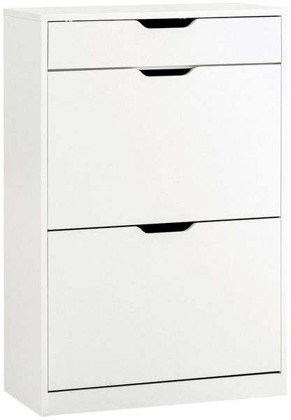 SoBuy FSR180-W Schuhschrank, Spanplatte, Melamin, Weiß, 60 x 90 x 30 cm