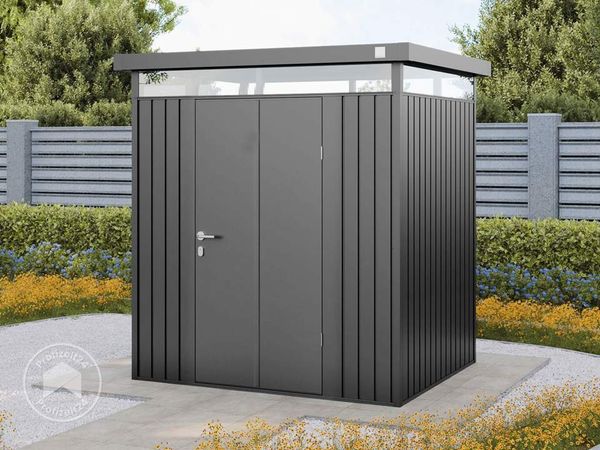 GFP Primeyard Gerätehaus Metall Gartenhaus 180x150x205 cm Geräteschuppen Flachdach anthrazit