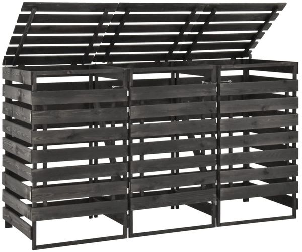vidaXL Mülltonnenbox für 3 Tonnen 210x75x121 cm Kiefer Massivholz 315412