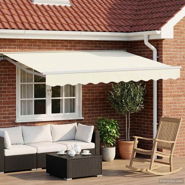 vidaXL Elektrische ausziehbare Markise Creme und Weiß 3 x 2 m 3421713