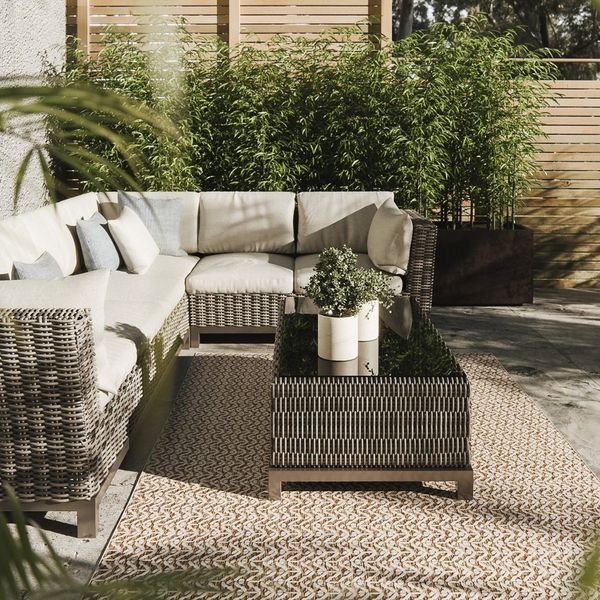 Interiyou Outdoorteppich Kano, Rechteckig, Höhe: 5 mm, Teppich für draußen, Garten, Terrasse, Küchenteppich, Wetterfest
