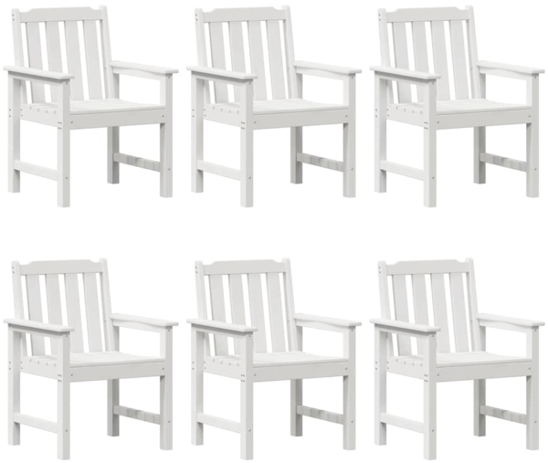 vidaXL Gartenstuhl 6 pcs Weiß 65,5 x 59 x 88 cm Polyethylen 3335798
