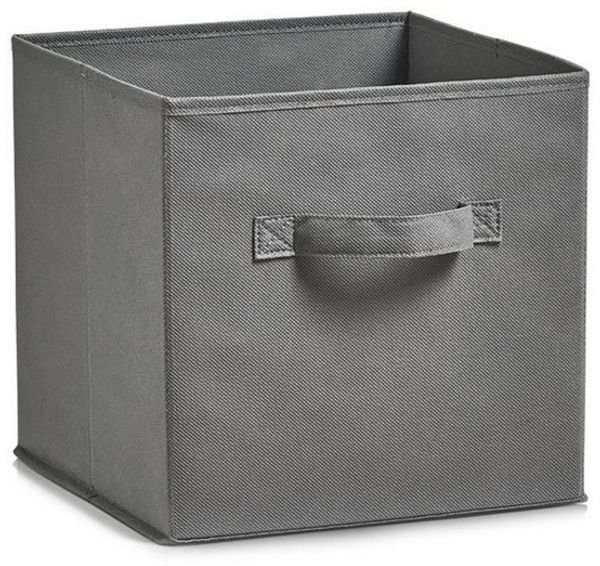 Zeller Present Aufbewahrungskorb Aufbewahrungsbox, Vlies, grau, 26 x 26 x 26 cm