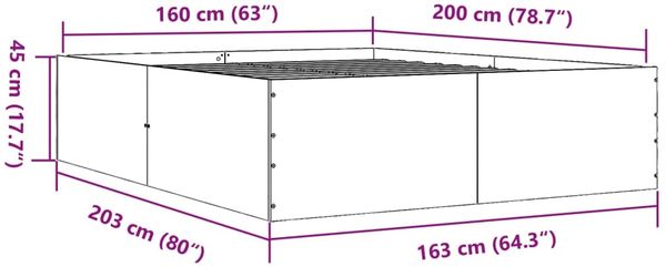 vidaXL Bettgestell Schwarz 160x200 cm Holzwerkstoff 3280910 Bild 10