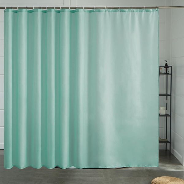 Furlinic Duschvorhang Überlänge Antibakteriell Wasserdicht 275x180cm Minzgrün