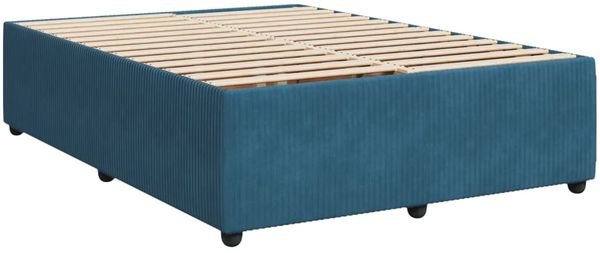 vidaXL Boxspringbett mit Matratze Blau 140x200 cm Samt 3287774 Bild 5